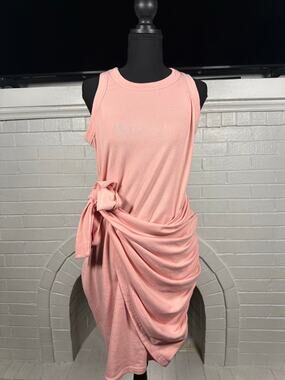 Sleeveless Ruched Tie-Waist Bodycon Tank Dress